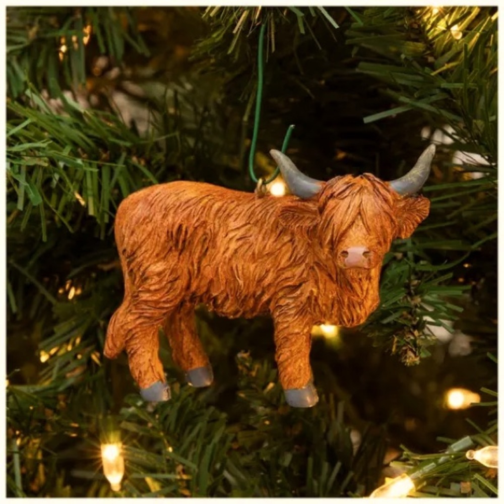 Highland Cow Christmas Ornament - Brown